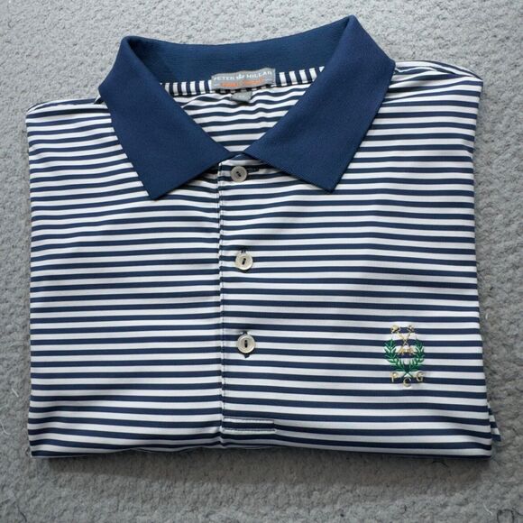 Peter Millar Polo Shirt Men‎ Extra Large Blue Peachtree Golf Club Summer Comfort - Picture 1 of 16
